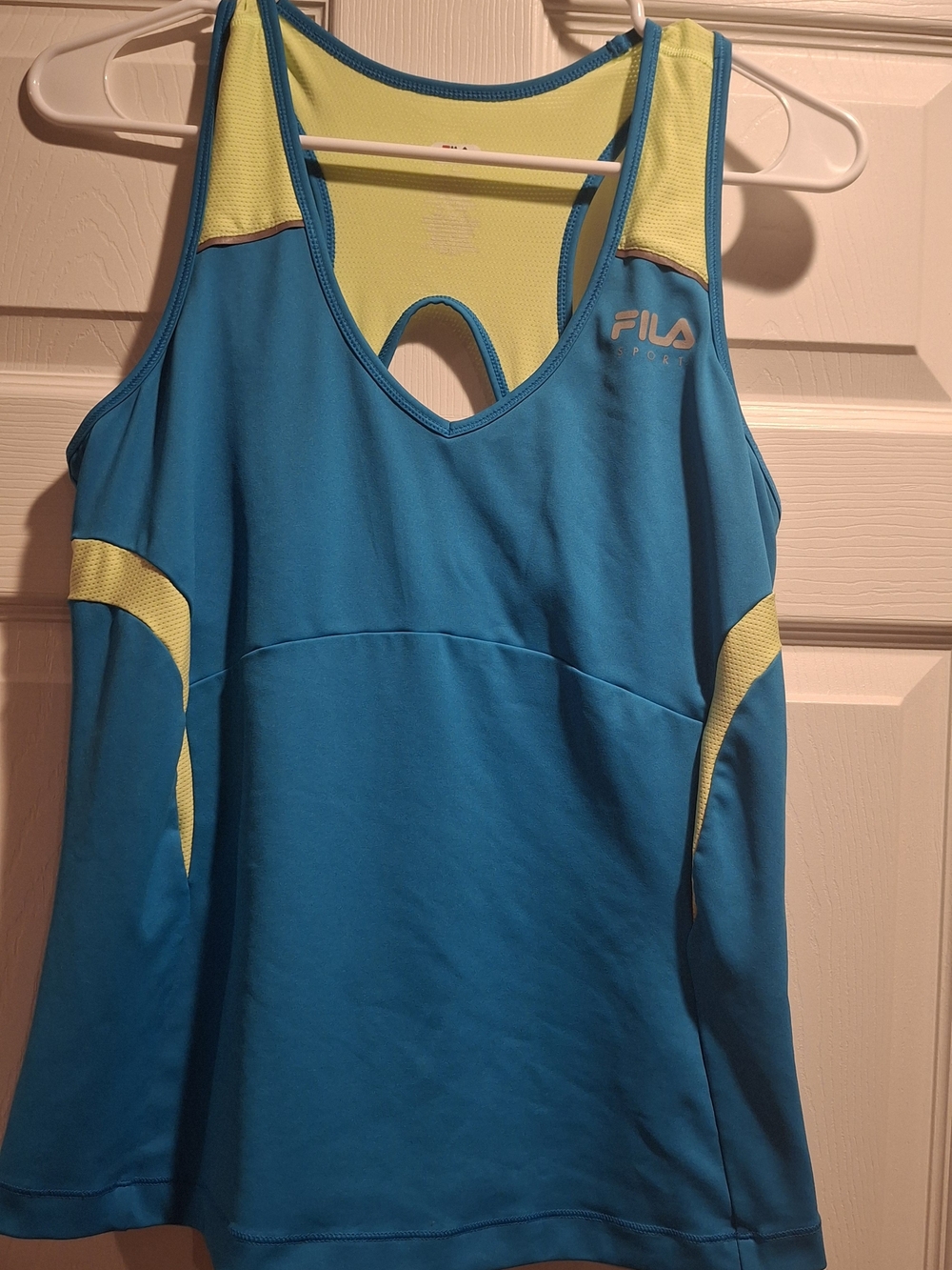 Fila Blue and Yellow Racerback Performance Tank